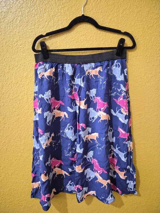 Modcloth Dresses & Skirts - Modcloth Navy Midi Skirt with Colorful Horse Motif